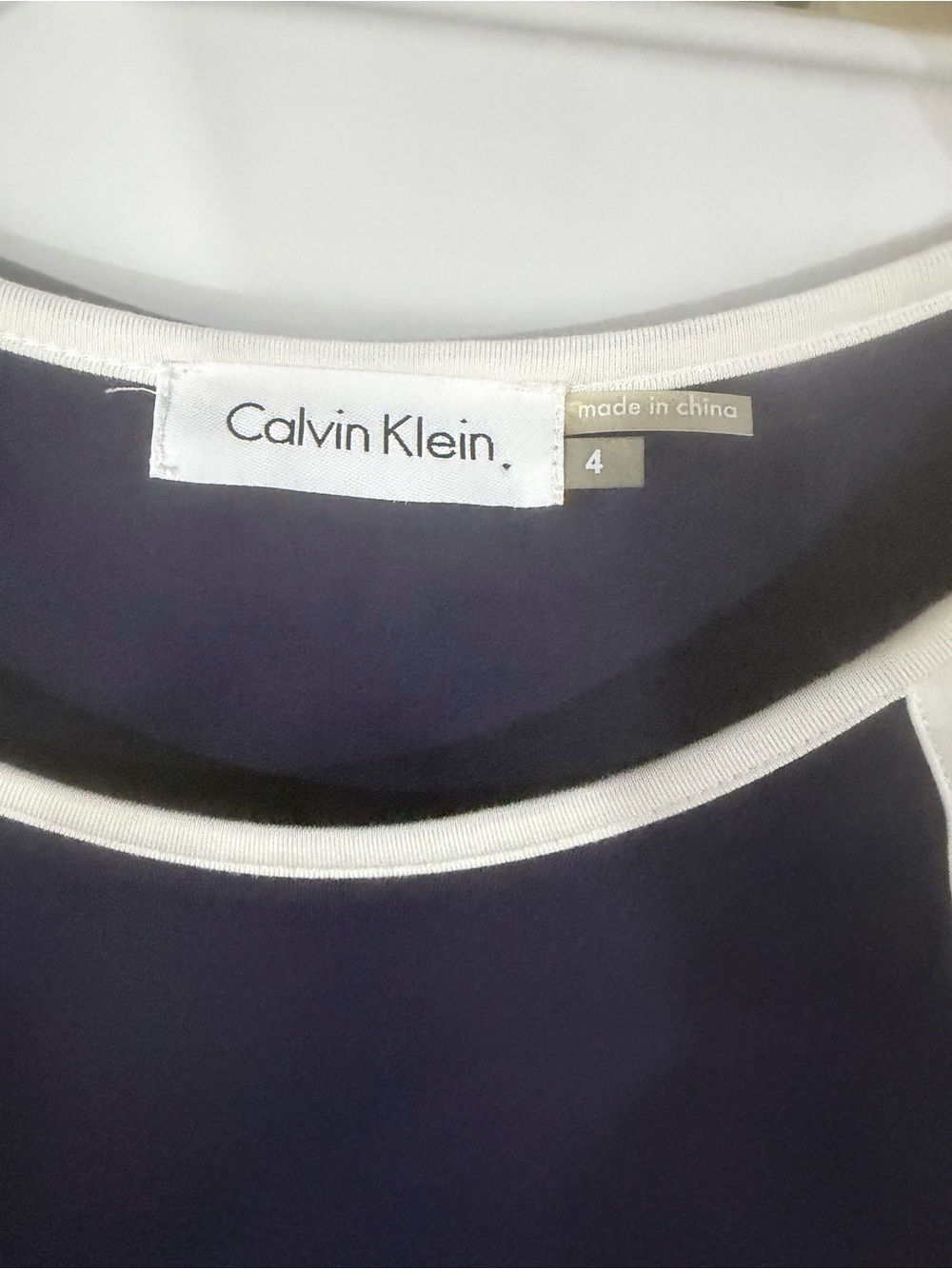 Calvin Klein Navy and Cream A line dress - Picture 4 of 9